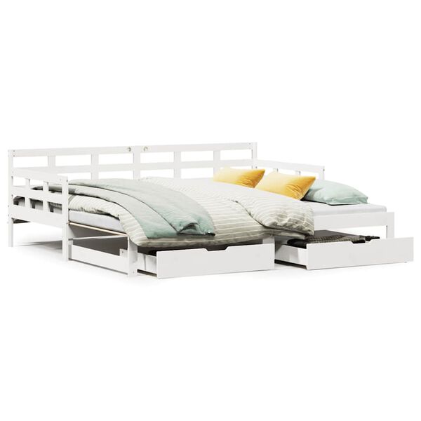 vidaXL Sofá-cama com gavetão e gavetas sem colchão 80x200 cm branco