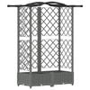 vidaXL Cama Elevada com Treli&ccedil;a e Telhado Cinzento-claro PP