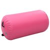 vidaXL Rolo de gin&aacute;stica/yoga insufl&aacute;vel com bomba 120x75 cm PVC rosa