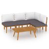 vidaXL 5 pcs conjunto lounge de jardim com almofadões acácia maciça