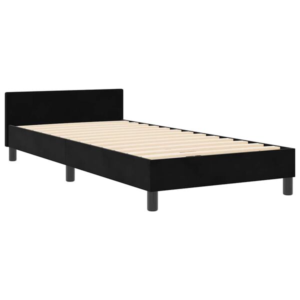 vidaXL Cama Box com cabeceira Preto 80 x 200 cm Veludo
