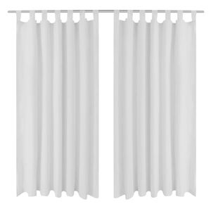 Cortinas de cetim com presilhas, 2 pcs 140 x 175 cm branco