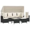 vidaXL 5 pcs conjunto sof&aacute;s de jardim com almofad&otilde;es vime PE preto