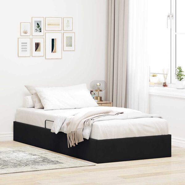 vidaXL Cama com Armazenamento com cabeceira Preto 90 x 190 cm Veludo