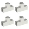 vidaXL Bases para poste em forma T 4 pcs 101x101 mm metal galvanizado