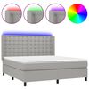 vidaXL Cama box spring c/ colch&atilde;o e LED 180x200 cm tecido cinza-claro