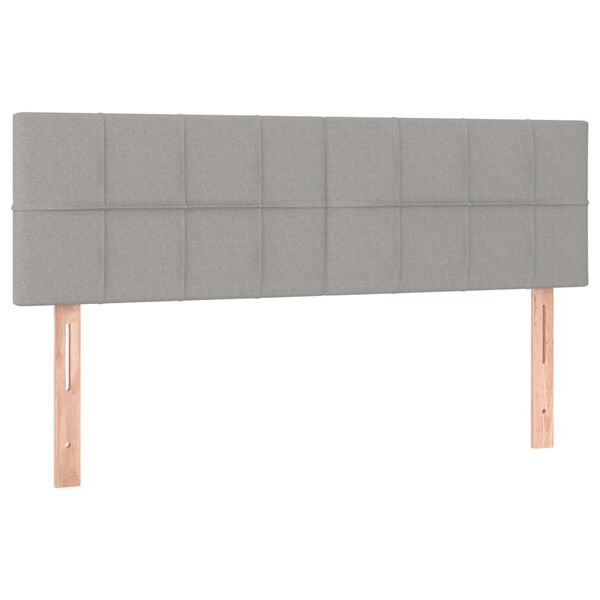 vidaXL Cabeceiras cinzento-claro 144x5x78/88 cm tecido