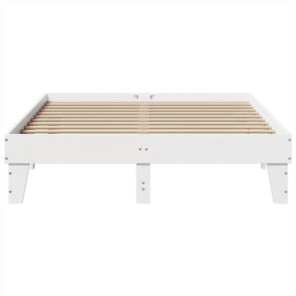 vidaXL Cama sem colch&atilde;o 140x190 cm madeira de pinho maci&ccedil;a branco