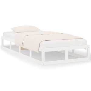 vidaXL Estrutura de cama 90x200 cm madeira maci&ccedil;a branco
