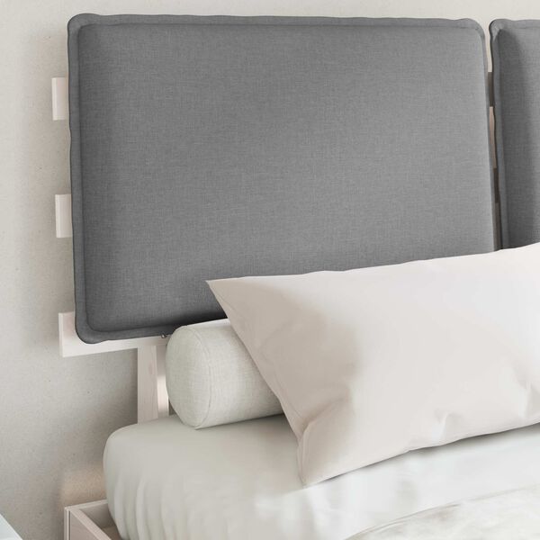 vidaXL Estrutura de Cama com Cabeceira Estofada Cinzento-claro