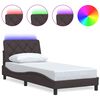 vidaXL Estrutura de cama com LED sem colch&atilde;o 90x190 cm tecido