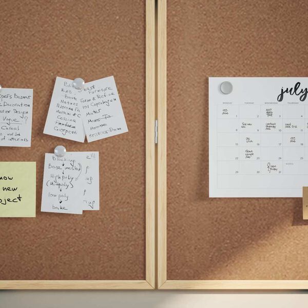 vidaXL Quadro de Avisos Manual Castanho 80 x 80 x 1,4 cm