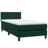 vidaXL Cama com molas/colch&atilde;o 100x220 cm veludo verde-escuro