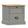 vidaXL Mesa de cabeceira VIGO 42x35x42 cm pinho maci&ccedil;o cinzento