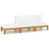 vidaXL 3 pcs conjunto lounge de jardim c/ almofad&otilde;es ac&aacute;cia maci&ccedil;a