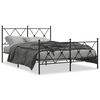 vidaXL Estrutura de cama com cabeceira e p&eacute;s 140x190 cm metal preto