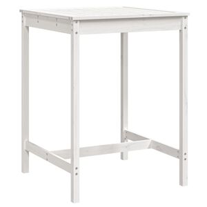 vidaXL Mesa de jardim 82,5x82,5x110 cm madeira de pinho maci&ccedil;a branco