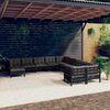 vidaXL 11 pcs conjunto lounge de jardim c/ almofadões pinho preto