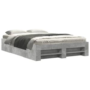 vidaXL Estrutura de cama 120x200 cm derivados de madeira cinza cimento