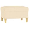 vidaXL Poltrona com apoio de p&eacute;s 60 cm tecido cor creme