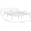 vidaXL Estrutura de cama casal 135x190 cm pinho maci&ccedil;o branco