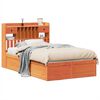 vidaXL Cama sem colch&atilde;o 135x190 cm madeira pinho maci&ccedil;a castanho-mel