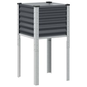 vidaXL Vaso de jardim antracite 45x45x88 cm a&ccedil;o