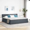 vidaXL Cama com Armazenamento Cinza Escuro 200 x 200 cm Veludo