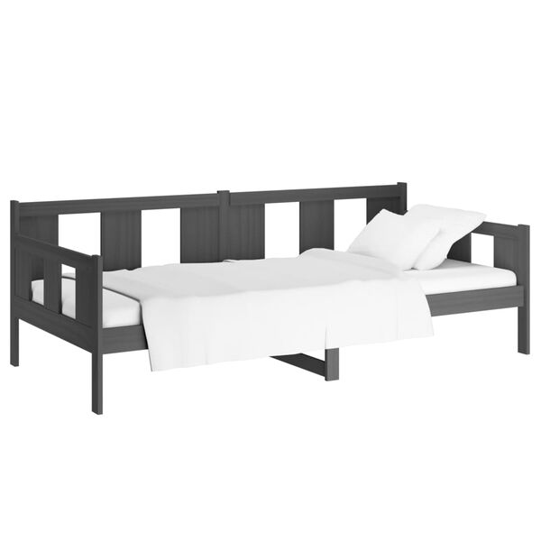 vidaXL Sofá-cama 80x200 cm madeira de pinho maciça cinzento