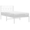 vidaXL Estrutura de cama sem colch&atilde;o com cabeceira 75x190 cm branco