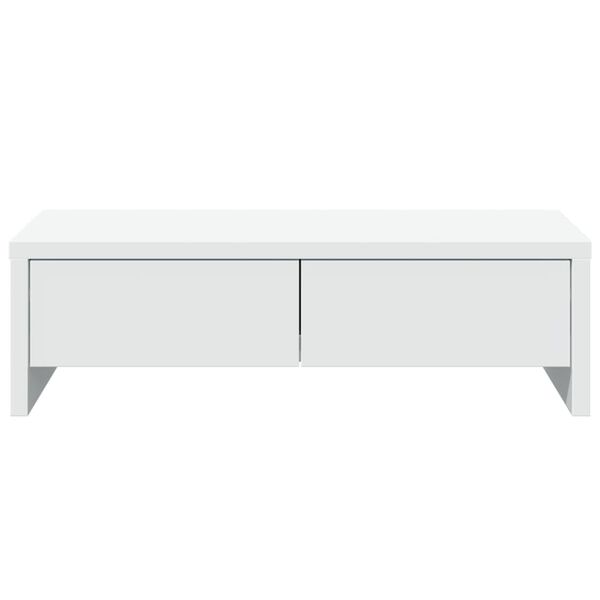 vidaXL Suporte para monitor com gavetas derivados de madeira branco