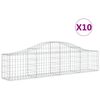 vidaXL Cestos gabi&atilde;o arqueados 10pcs 200x30x40/60 cm ferro galvanizado