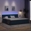 vidaXL Cama com arruma&ccedil;&atilde;o e LED Azul Escuro 200 x 200 cm Veludo