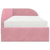 vidaXL Estrutura de Cama de Canto com Colch&atilde;o Manual 2 pcs Rosa Veludo