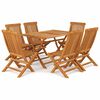 vidaXL 7 pcs conjunto de jantar para jardim madeira de teca maci&ccedil;a