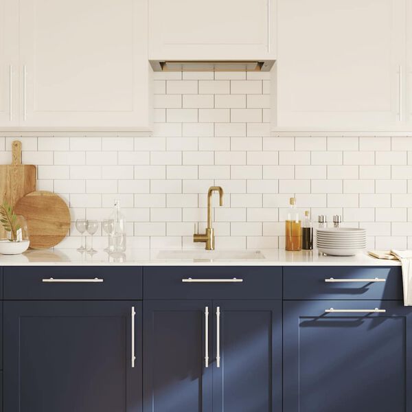 vidaXL Puxadores para m&oacute;veis 5 pcs 192 mm a&ccedil;o inoxid&aacute;vel prateado