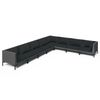 vidaXL 8 pcs conj. lounge jardim c/ almofad&otilde;es vime PE cinzento-escuro