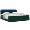 vidaXL Estrutura de cama otomana com colch&atilde;o 160x200 cm verde escuro