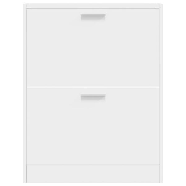 vidaXL Sapateira com 2 compartimentos madeira branco