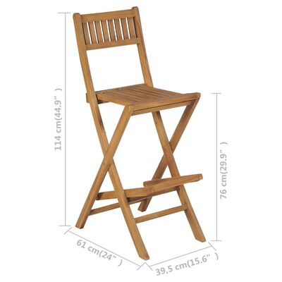 vidaXL Conjunto de bistrô c/ cadeiras dobráveis 3 pcs madeira teca