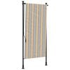 vidaXL Estore de rolo exterior 120x270 cm tecido/a&ccedil;o amarelo e branco