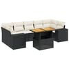 vidaXL 8 pcs conjunto sof&aacute;s de jardim com almofad&otilde;es vime PE preto