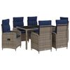 vidaXL Conjunto de Jantar para Exterior 7 unid. vime PE
