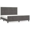 vidaXL Estrutura de cama sem colch&atilde;o 160x200 cm veludo cinzento-escuro