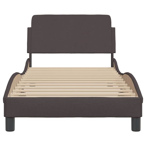 vidaXL Estrutura de cama Dover 80x200 cm tecido castanho-escuro