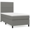 vidaXL Cama com molas/colch&atilde;o 90x190 cm tecido cinza-escuro