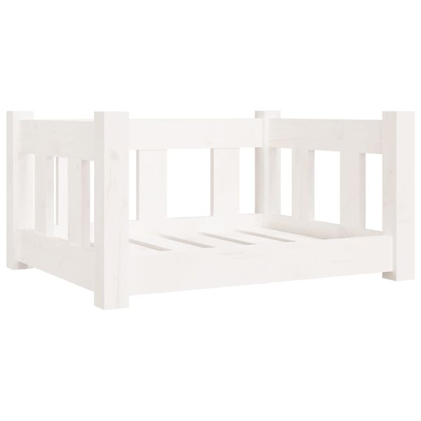 vidaXL Cama para cães 55,5x45,5x28 cm madeira de pinho maciça branco
