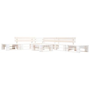vidaXL Sof&aacute;s de paletes para jardim 6 pcs madeira branco