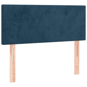 vidaXL Cabeceira de cama veludo 90x5x78/88 cm azul-escuro