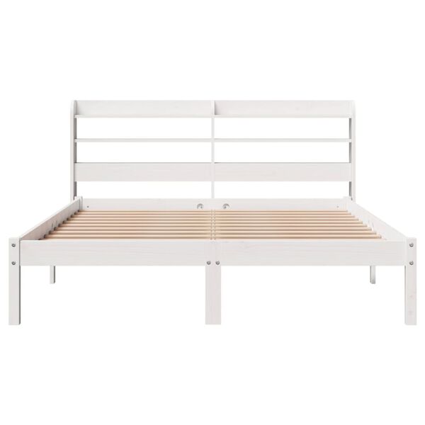 vidaXL Cama sem colch&atilde;o 140x190 cm madeira de pinho maci&ccedil;a branco